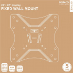 DELTACO OFFICE Compact Slim fast vægbeslag, 23-42 tommer, 25 kg, sort