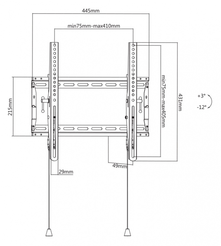 DELTACO Office, heavy-duty tilt foldable, 32 DELTACO Office, heavy-duty tilt foldable, 32