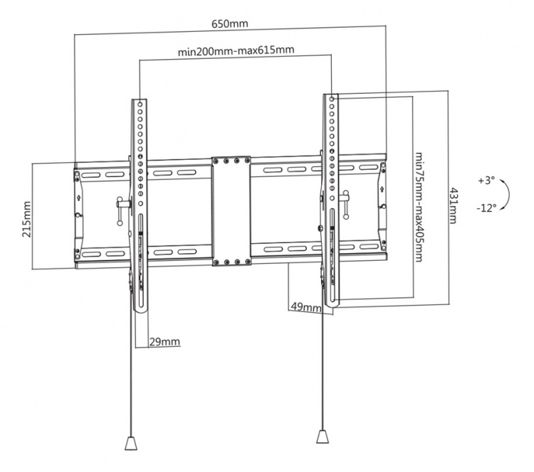 DELTACO Office, heavy-duty tilt foldable, 37 DELTACO Office, heavy-duty tilt foldable, 37