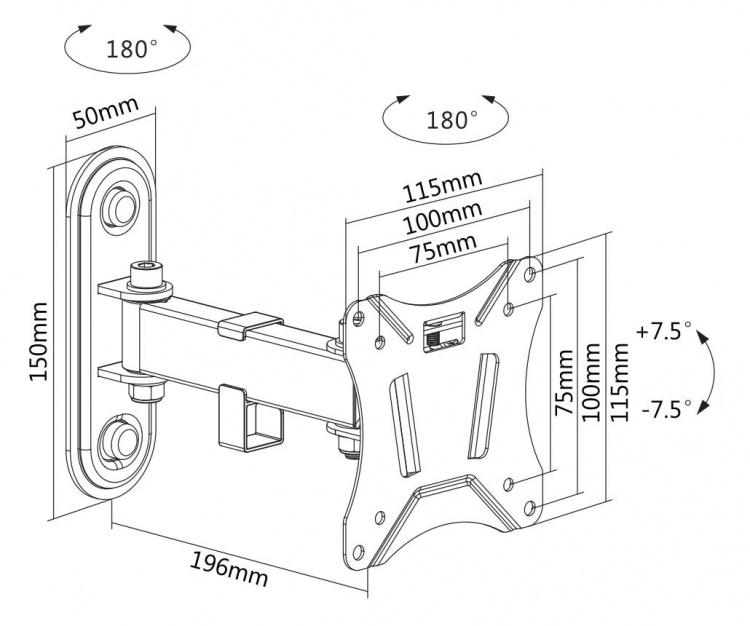 DELTACO Office, heavy-duty tilt foldable, 43 DELTACO Office, heavy-duty tilt foldable, 43