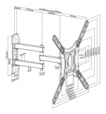 DELTACO Office, full-motion 3-way wall, 23
