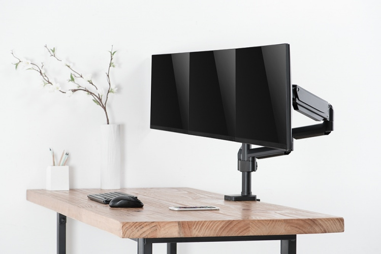 DELTACO Office, triple hydraulisk monitor-arm, 17