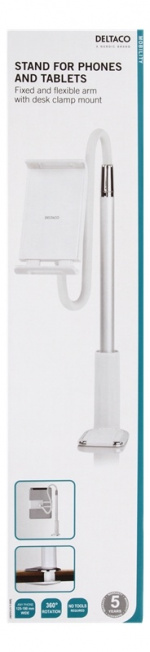 DELTACO Stand For Phones & Tablets Fixed And Flexible Arm With Desk Cl DELTACO Stand For Phones & Tablets Fixed And Flexible Arm With Desk Cl