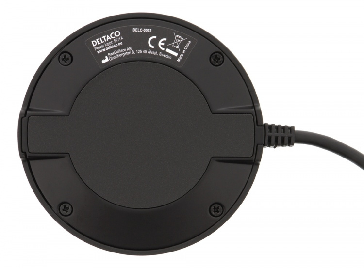 DELTACO Office konferencemikrofon med USB & 3,5mm lydport, VoIP, sort