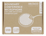 DELTACO Office konferencemikrofon med USB & 3,5mm lydport, VoIP, sort