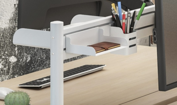 DELTACO OFFICE penneholder til rillepanel DELO-0151, hvid