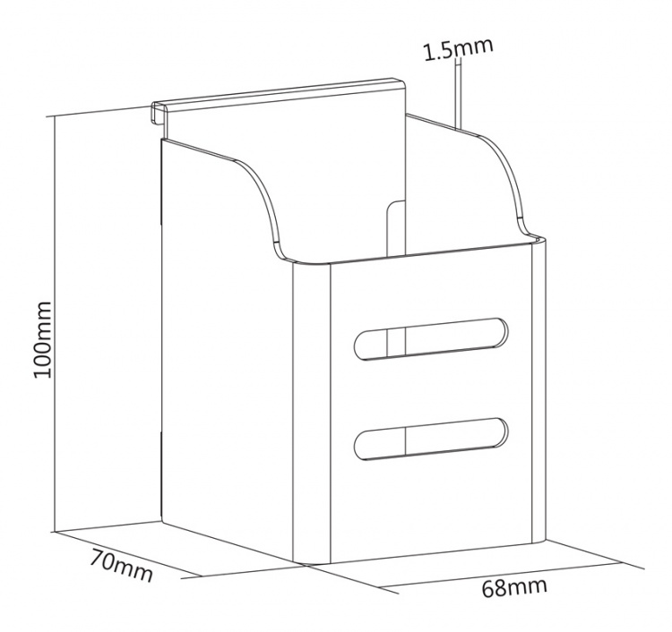 DELTACO OFFICE penneholder til rillepanel DELO-0151, hvid