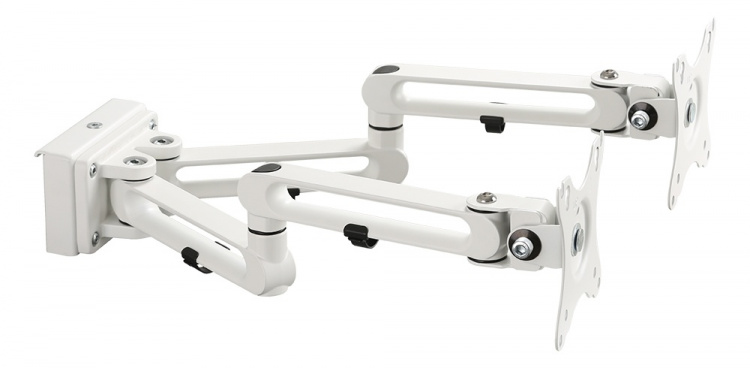 DELTACO OFFICE dobbelt monitorarm til rillepanel (DELO-0151), 17-32