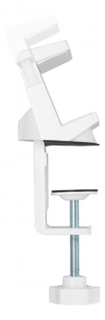 DELTACO OFFICE Holder til stikdåse med klemmer, til skriveborde, hvid