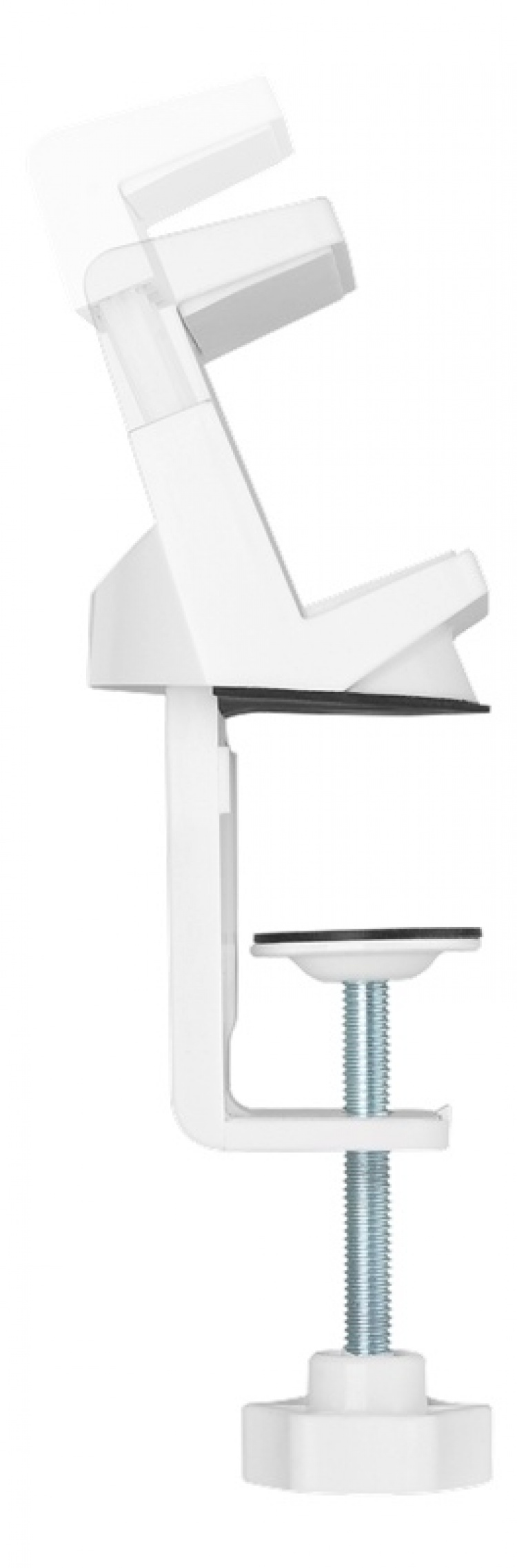 DELTACO OFFICE Holder til stikdåse med klemmer, til skriveborde, hvid