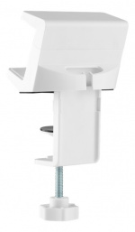 DELTACO OFFICE Holder til stikdåse med klemmer, til skriveborde, hvid