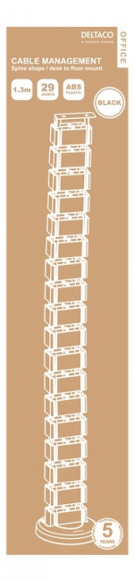 DELTACO OFFICE kabelhåndteringssæt i form af rygrad, sort DELTACO OFFICE kabelhåndteringssæt i form af rygrad, sort