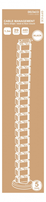 DELTACO OFFICE kabelhåndteringssæt i form af rygrad, sort DELTACO OFFICE kabelhåndteringssæt i form af rygrad, sort