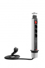 DELTACO OFFICE Udtagelig bordmonteret pop-up strømskinne DELTACO OFFICE Udtagelig bordmonteret pop-up strømskinne