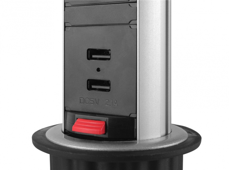 DELTACO OFFICE Udtagelig bordmonteret pop-up strømskinne DELTACO OFFICE Udtagelig bordmonteret pop-up strømskinne