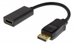 DELTACO DisplayPort til HDMI-adapter, 4K 60Hz, 0.2 m, Sort DELTACO DisplayPort til HDMI-adapter, 4K 60Hz, 0.2 m, Sort