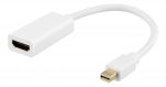 DELTACO Mini DisplayPort han til HDMI hun adapter. 60Hz, 0,2m, hvid