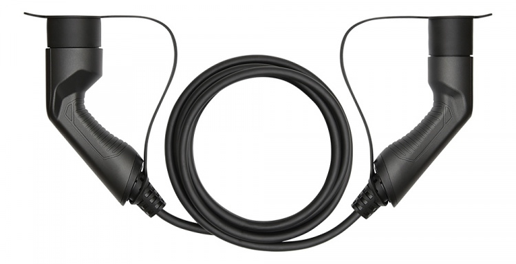 DELTACO EV-kabel type 2 - type 2, 1 fase, 16A, 3,6 kW, 3m, sort