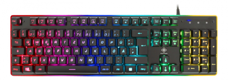 DELTACO GAMING membrane keyboard, RGB backlight, anti-ghosting, DE lay