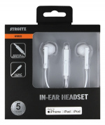 STREETZ in-ear Lightning headset, MFi, volume control, remote, white