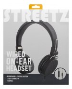 STREETZ headset for smartphone, microphone, 1-button, 1,5m, black STREETZ headset for smartphone, microphone, 1-button, 1,5m, black
