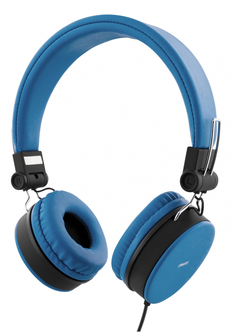STREETZ headset for smartphone, microphone, 1-button, 1,5m, blue