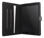 DELTACO iPad case, vegan leather, wake function, support, black