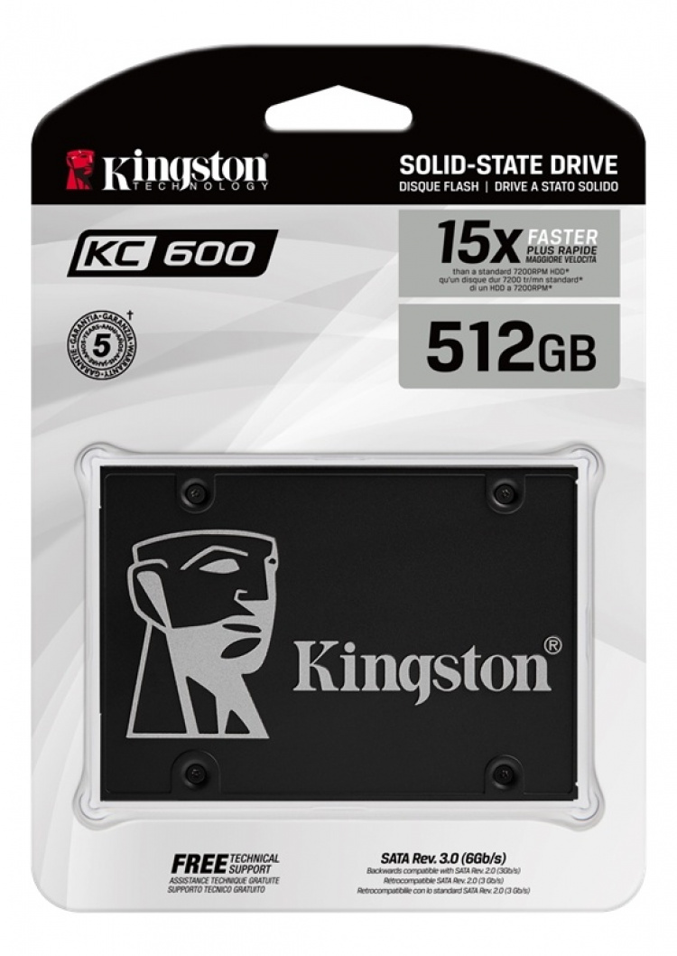 Kingston 512G SSD KC600 SATA3 2.5