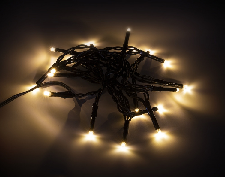 Lyskæde, 1.5m, 20 LED, batteri, udendørs, varm hvid