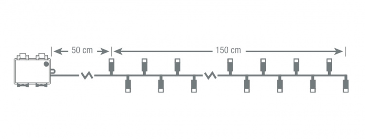 Lyskæde, 1.5m, 20 LED, batteri, udendørs, varm hvid