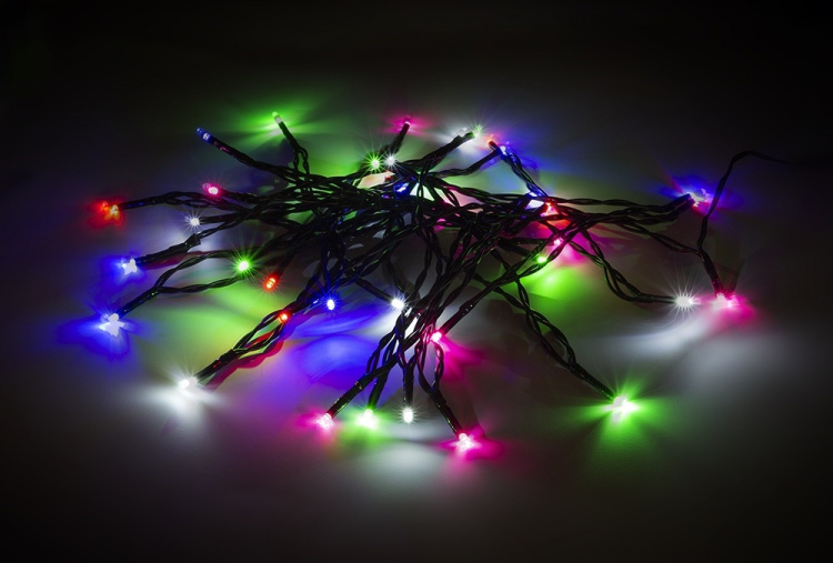 Lyskæde, 5 m, 40 LED, transformator, udendørs, RGB Lyskæde, 5 m, 40 LED, transformator, udendørs, RGB