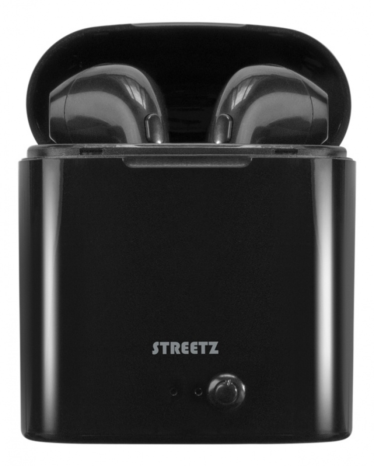 STREETZ True Wireless Grand semi-in-ear, 350 mAh case, black STREETZ True Wireless Grand semi-in-ear, 350 mAh case, black