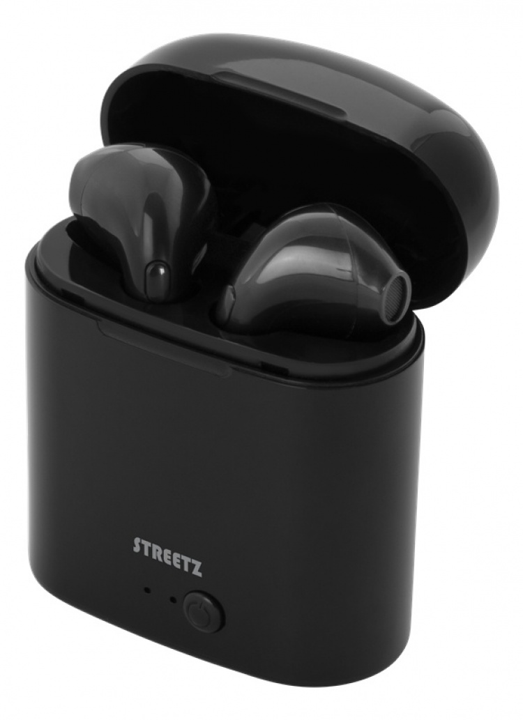 STREETZ True Wireless Grand semi-in-ear, 350 mAh case, black STREETZ True Wireless Grand semi-in-ear, 350 mAh case, black