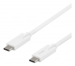DELTACO USB-C - USB-C cable, 5Gbit/s, 5A, 2M, white