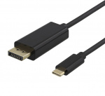 DELTACO USB-C till DisplayPort-kabel, 2m, 4K@60Hz, svart