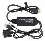 DELTACO VGA & Audio - HDMI cable, USB powered, 1m, black