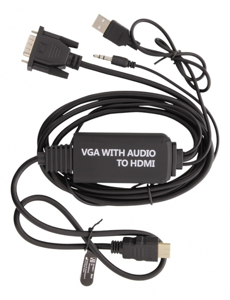 DELTACO VGA & Audio - HDMI cable, USB powered, 2m, blackDELTACO VGA &