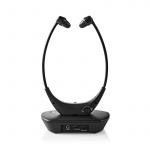 Nedis Trådløst TV hovedtelefoner | RF, frequency 868 Mhz | In-Ear | Maksimal batteritid: 4.5 timer | 35 m | Digital lyd | Opladningsstation | Balancekontrol | Sort