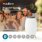 Nedis Bluetooth højttaler med Moodlight | 6 timer | Ambiance Design | 60 W | Mono | RGB / Varm Hvid | IPX5 | Kan parres | Grå / Hvid