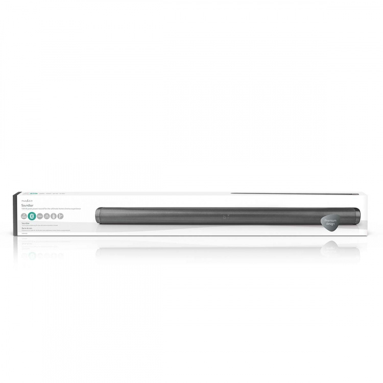 Nedis Soundbar | 2.0 | DSP Programmer | 135 W | 1x 3.5 mm / 1x Coax Audio / 1x Optical / 1x USB | 1x HDMI (with ARC) | Bluetooth® | Kan monteres | Mørkegrå / Sort
