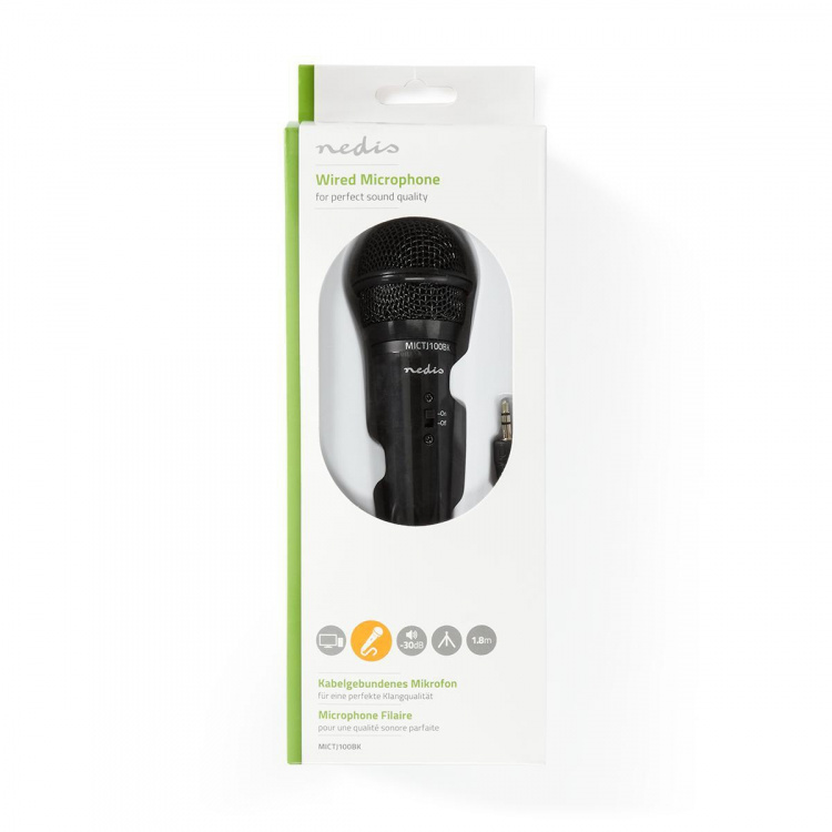 Nedis Mikrofon | Brugt til: Desktop / Notebook / Smartphone / Tablet | Kabel | 1x 3.5 mm