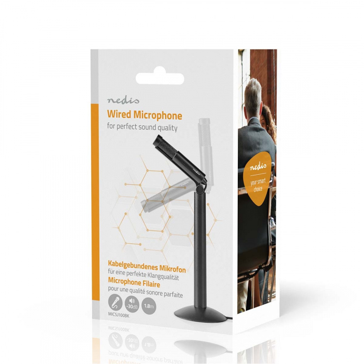 Nedis Mikrofon | Brugt til: Desktop / Notebook / Smartphone / Tablet | Kabel | 1x 3.5 mm Nedis Mikrofon | Brugt til: Desktop / Notebook / Smartphone / Tablet | Kabel | 1x 3.5 mm