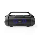 Nedis Bluetooth® Party Boombox | 6 timer | 2.0 | 80 W | Medieafspilning: AUX / Micro SD / USB | IPX5 | Kan parres | Bærehåndtag | Fest lys | Sort