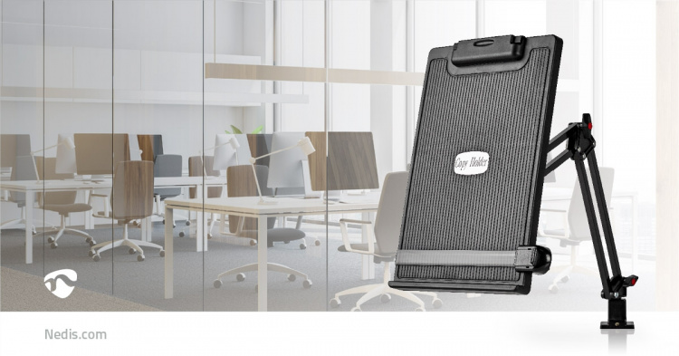 Nedis Kopier Holder | Clip | Velegnet til papirstørrelse: A4 | Fuldt Bevægeligt / Justerbar vinkel | Swivel-vinkel: 360 °