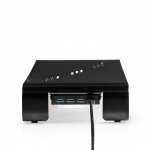 Nedis Monitor Stand | Ergonomisk: Yes | Maksimal bæreevne: 18 kg | Universal | USB-hub | Justérbar højde: Nej