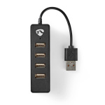 Nedis USB-hub | USB-A Male | 4x USB A Female | 4-Port port(s) | USB 2.0 | USB Drevet