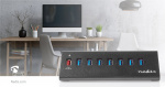 Nedis USB-hub | USB Micro-B Female | USB-A Female | 8-Port port(s) | QC3.0 / USB 3.2 Gen 1 | Strømforsyning / USB Drevet | 5 Gbps | 8x USB