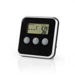 Nedis Kød Termometer | Alarm / Timer | LCD | 0 - 250 °C | Sort / Sølv