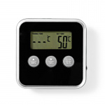 Nedis Kød Termometer | Alarm / Timer | LCD | 0 - 250 °C | Sort / Sølv