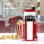 Nedis Popcorn Maskine | 1200 W | 2 - 4 min | Hvid / Rød
